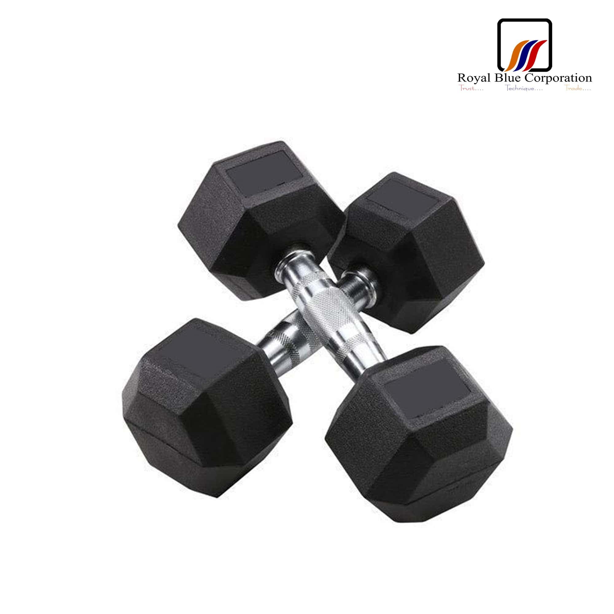 Rubber Hex Dumbbell 30kg (15Kg x 2) image